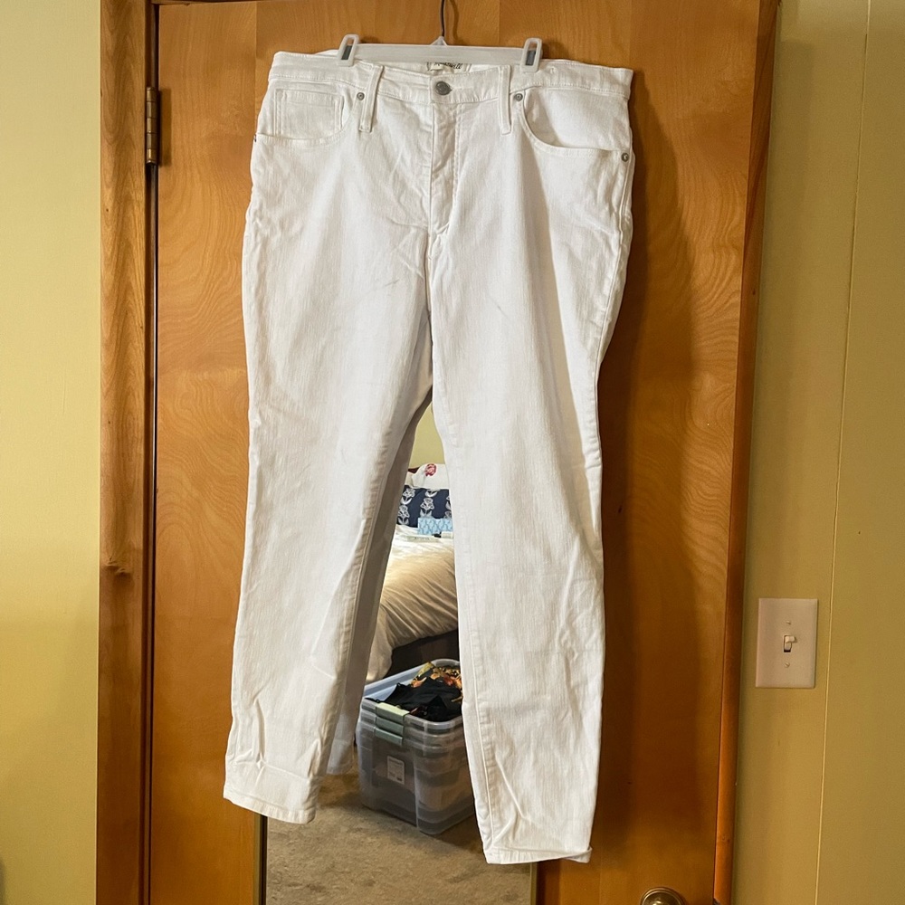 Madewell High-Waisted White Petite Skinny Jeans